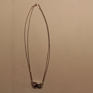 Authentic Tiffany & Co Sterling Silver Figure 8 Double Chain Pendant